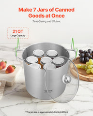 Canning Pot With Rack And Glass Lid 21 QT Stainless Steel Waterbath Canner