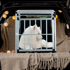 Aluminum Transport Case, Aluminum Car Carrier, Travel Carrier, Suitable For Cats And Dogs, Black And Silver.