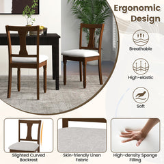 Kitchen Dining Chair With Linen Fabric And Storage Space