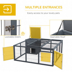 Rabbit Hutch, Waterproof Rabbit House for Small Animals, Gray