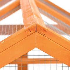 Wooden Chicken Run, Combinable Design with Perches, 4.6' x 2.8', Orange