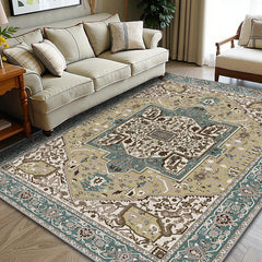 Retro Persian Style Art Carpet Light Luxury Living Room Aesthetic Anchor Point With Complex Patterns Freeze Space Advanced Feeling 5x7ft Cashmere-like Washed Bottom