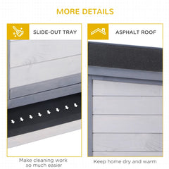 Wooden Rabbit Hutch Bunny Hutch Cage Guinea Pig With Waterproof Roof, No Leak Tray And Feeding Trough, For Rabbits, Chickens, Ducks