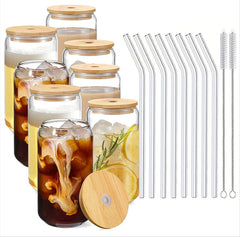 Glass Cup With Straw