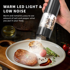 2 Sets Of Electric Salt And Pepper Grinders - Battery-powered, Adjustable For Grinding Fineness, Suitable For Home Kitchens, Made Of Durable Plastic (not Available On Walmart Platform)
