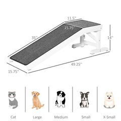 Ramp For Dog Bed, Pet Ramp For Dog With Non-slip Carpet And Top Platform