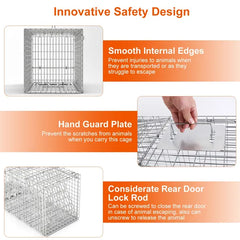 Humane Cat Trap Cage Catch Release Live Animal Rodent Cage Collapsible Galvanized Wire For Raccoons Beavers Groundhogs Foxes Armadillos