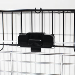 PawHut 2-Level Small Animal Cage Rabbit Hutch With Wheels, Removable Tray, Platform And Ramp For Bunny, Chinchillas, Ferret, Black