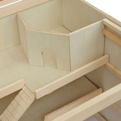 45" Extra Large Wooden Hamster Cage, 3-Layer Rat Cage with Opening Roof, PVC Window, Small Animal Habitat for Gerbil, Dwarf & Syrian Hamsters, Natural