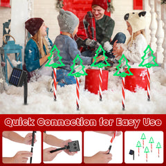 Deer Or Tree Options 5Packs Christmas Outdoor Pathway Light With 8 Modes IP44 Waterproof Xmas Decoration Stake Light Tree Candy Light For Garden Lawn Porch Yard Driveway