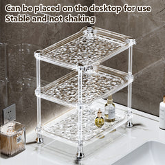 3-layer Bathroom Water Ripple Transparent Shelf