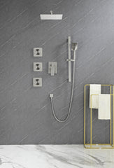 Shower System With Shower Head, Hand Shower, Slide Bar, Sprayer, Shower Arm, Hose, Valve Trim And Lever Handle