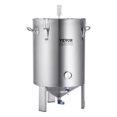 304 Stainless Steel Kettle, 16 GALLON Beer Brew Fermentor, Brew Bucket Fermentor For Brewing, Home Brewing Supplies With Base, Kettle Stock Pot Includes Lid, Handle, Valve, Spigot, Thermometer