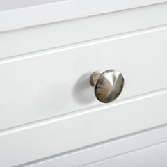 Freestanding Bathroom Floor Cabinet, Wooden Bathroom Cabinet with 2 Doors, 2 Drawers and Adjustable Shelf, White