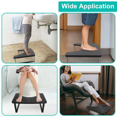 1Pc Wooden Metal Potty Stool 6.69in In Bathroom Toilet Stool For Children Rustproof Anti-Slip Poop Stool Black