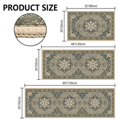 Boho Kitchen Rug Mat Sets 3 Piece, Farmhouse Non Slip Kitchen Rug Runner, Washable Non Skid Kitchen Rugs, Bohemian Kitchen Floor Mat For Entryway Laundry Room