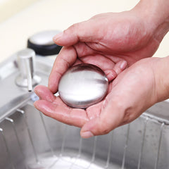 Oval Stainless Steel Fat Round Metal Odor Removal Soap Deodorant Large Soap
