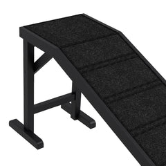 Dog Ramp w/ Non-Slip Carpet and Top Platform, 74" x 16" x 25", Black