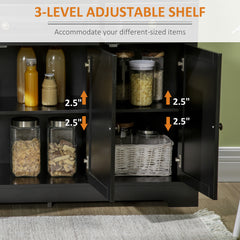 Sideboard Buffet Cabinet, Modern Accent Cabinet with 2 Drawers and Adjustable Shelves, Entryway Cabinet, Black