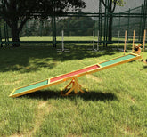 Wooden Dog Agility Seesaw, Training And Exercise Equipment, Weather Resistant, 71 L, Natural
