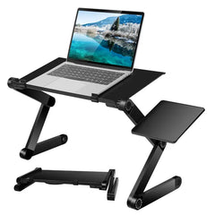 Foldable Laptop Table Bed Notebook Desk With Mouse Board Aluminum Alloy Breakfast Snacking Tray For Home Office Travel Use