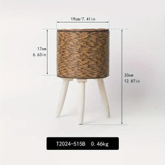 Handmade Green Plastic Vase - Upgraded Durable Wide-mouth Flower Pot And Plant Stand, Modern Round Indoor Home Decor Vase, Suitable For Tabletops Floors