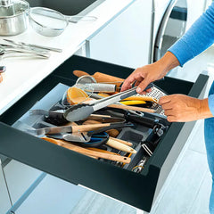 Pull Out Cabinet Organizer Carbon Steel Slide Out Drawer Storage Smooth Quiet Slide Rails For Kitchen Bathroom Living Room Black 11.81x16.92x2.75inch