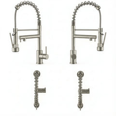 Touch Kitchen Faucet With Pull Down Sprayer, Single Handle Stainless Steel Spring Neck Kitchen Faucet, 2 Function Spray Head, Single Hole Installation, Brushed Nickel