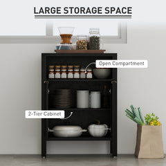 Sideboard Buffet Cabinet with Storage, Modern Accent Cabinet with Adjustable Shelf, Coffee Bar Cabinet, Distressed Black