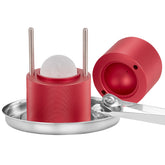 Ice Ball Press, 2.4' Ice Ball Maker, Aircraft Al Alloy Ice Ball Press Kit For 60mm Ice Sphere, Ice Press With Tong And Drip Tray, For Whiskey, Cocktail, Bourbon, Scot On Party & Holiday, Red