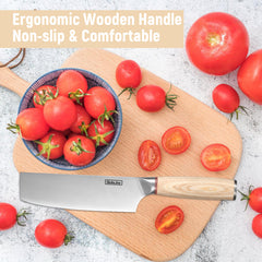 Vegetable Cleaver - Japanese Cleaver 6.5 Inch Chopping Knife High Carbon Stainless Steel Knives With Wooden Handle 6.5 Inch Cleaver Knife