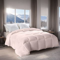 Pink Extra Large Plump Thick Duvet - Winter Enhanced Warmth With Skin-friendly Comfort. Bohemian Minimalist Checkered Design, Luxury Hotel-grade For Bedroom Use. Premium Christmas Gift Selection.