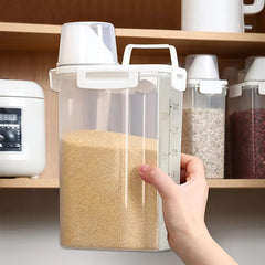 Sealed Food Storage Containers With Lids - Leak-proof And Moisture-proof Kitchen Storage Boxes, Suitable For Grains, Nuts, Flour And Rice - Made Of Durable PE Material