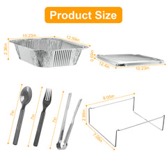 36Pcs Per Set Disposable Chafing Dish Buffet Set Food Warmers For Party Buffet Server Catering Supplies With Covers Utensils Half Size Food Pans For Parties Events BBQ Catering
