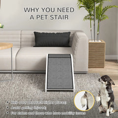 PawHut Pet Ramp For Dogs & Cats With Non-Slip Carpet, White