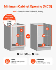 Double 35QTx2 Pullout Waste Container Under Cabinet Kitchen Bin Trash Can