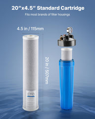 Whole House Water Filter Replacement Cartridge 4.5'x20' CTO Carbon 2 Pack