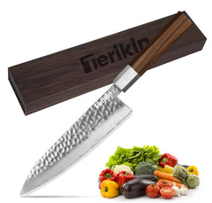 Japanese Chef Knife - 8 Inch Professional Chef's Knife Ultra Sharp Kitchen Knife Japanese 9-Layers VG-10 Clad, Chef Knife For Meat Vegetable Fruit Meat & Sushi Knife - With Sheath & Case