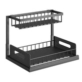 2 Tier Under Sink Organizers Pull Out Under Cabinet Basket Storage Shelf Sliding Drawer For Kitchen Bathroom