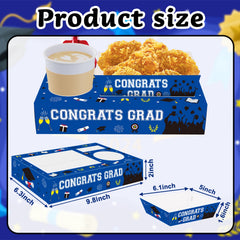 36 Pcs Graduation Movie Night Snack Trays Graduation Dessert Plates Candy Popcorn French Fries Graduation Movie Boxes For Snacks Tray Party Supplies