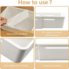 Expandable Storage Drawer Organizers, Multifunctional Drawer Fit Storage Bin Adjustable Kitchen Storage Organizer Storage Bin For Cosmetics Bathroom Wardrobe And Office Drawer