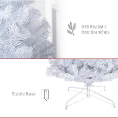 6 FT Artificial Christmas Tree Pencil Xmas Tree with Stand, 618 Tips, Holiday Home Indoor Decoration for Party, White