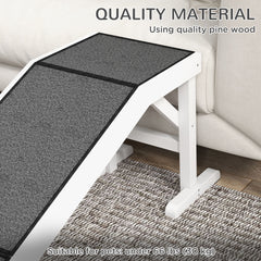 60" Pet Ramp for Dogs & Cats with Non-Slip Carpet, White