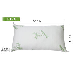 2Pcs Or 1Pcs Bamboo Memory Foam Pillow Hypoallergenic Bed Pillow For Head Neck Rest Sleeping Shredded Pillow Washable Cover Queen Size Pillow