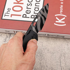 Handle Folding Utility Knife, Tiger Stripe PocketKnife, Boxed Folding Pocket Knife For Everyday Carry, UtilityKnife With Pocket Clip