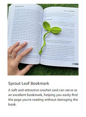 Cute Knitted Crochet Leaf Sprout,Lucky Handmade Multi-Functional Crochet Accessories, Ideal Bookmark For Bookworms, Funny Unique Headphone Cable Tie Gifts Accessory And Cable Tie