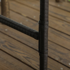 Outdoor Dog Shelter with Wheels, Portable Wicker Animal Shelter for Small and Medium Sized Dogs, Dark Brown