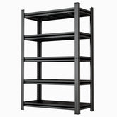 5 Tier Storage Shelves, 2200LBS Adjustable Metal Shelving Unit, Black, Needs Assembly
