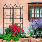 2 Pack Metal Garden Trellis 86.7" X 19.7" Rustproof Trellis For Climbing Plants Outdoor Flower Support Black