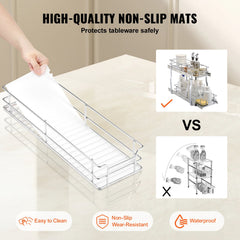 2-Tier 8.5"Wx21"Dx15"H Wire Pull Out Cabinet Under Sink Organizer Drawer Basket, 10"Wx22"Dx18"H Install Size For Cabinet